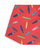 Calção de banho coral com estampado pranchas de surf menino