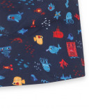 Calção de banho azul estampado peixee menino