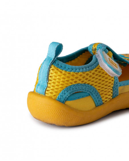 Sapatos de desporto licra velcro amarelos menino