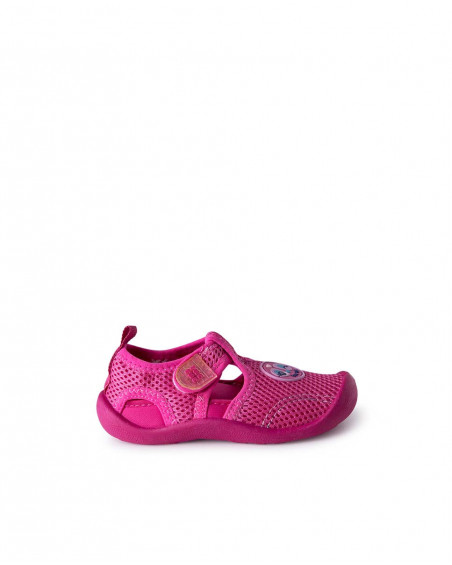 Sapatos de desporto licra velcro rosas menina