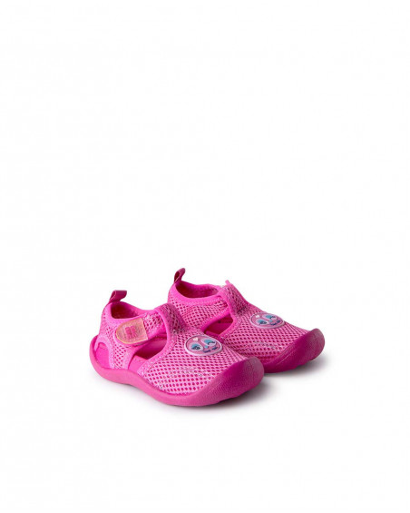 Sapatos de desporto licra velcro rosas menina