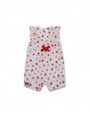Babygro de popelina curto sem mangas branco com estrelas Babygro de popelina curto sem mangas branco com estrelas