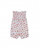 Babygro de popelina curto sem mangas branco com estrelas Babygro de popelina curto sem mangas branco com estrelas