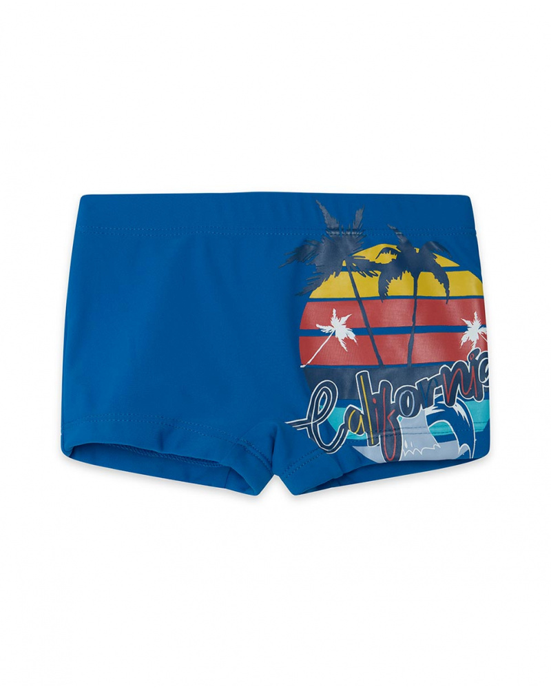 Boxer banho azul estampado praia menino