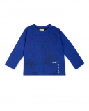 Camiseta de malha azul e cinza menino ativo Camiseta de malha azul e cinza menino ativo