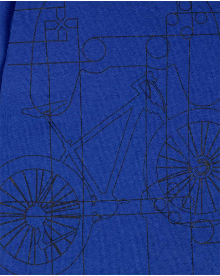 Camiseta de malha azul e cinza menino ativo