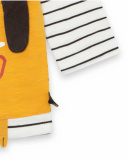Camiseta de malha branca e laranja menino cão mistura Camiseta de malha branca e laranja menino cão mistura
