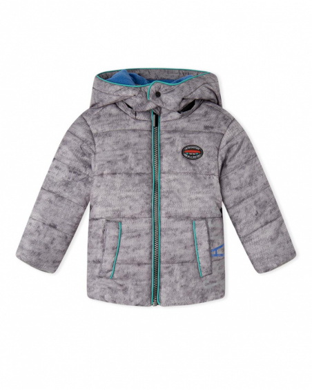 Parka acolchoada cinza infantil Connect Parka acolchoada cinza infantil Connect