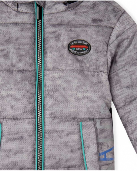 Parka acolchoada cinza infantil Connect Parka acolchoada cinza infantil Connect